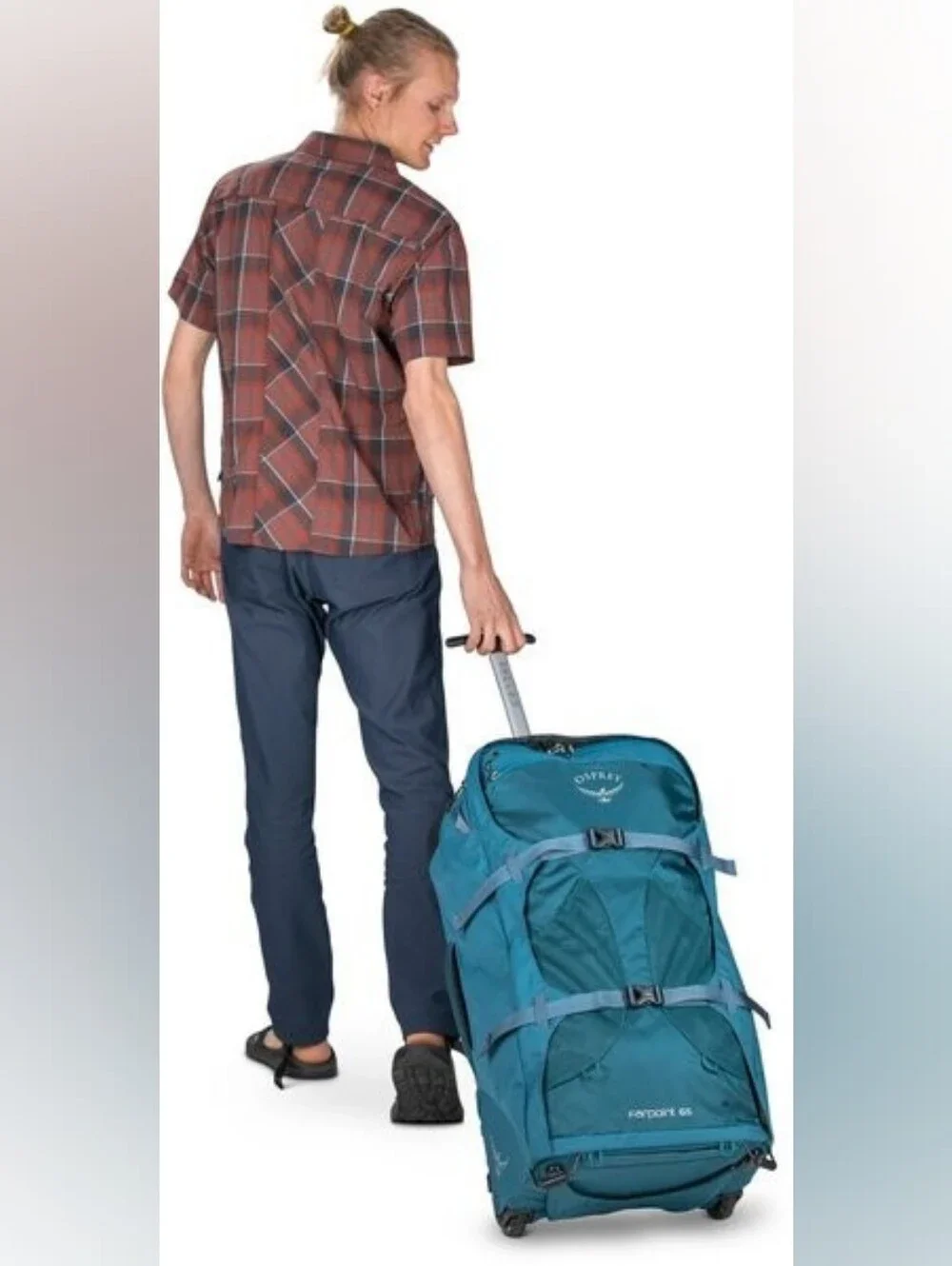 Osprey Farpoint 65L Women's Teal Blue Travel Backpack Wheeled Rolling